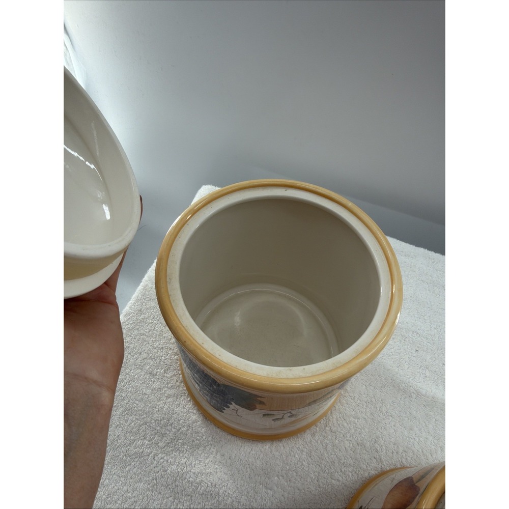 Set of 3 Canister & Lid Sonoma Villa - Rubber Seal Ceramic Home Interiors Fruits - Picture 10 of 12